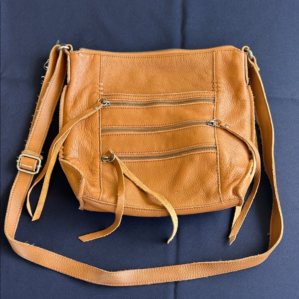 Lucky Brand Tan Leather Crossbody Bag
